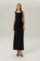VESTIDO FLUIDO DEGAGÊ PRETO