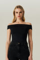 BLUSA FLUIDA OMBRO A OMBRO PRETO