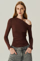BLUSA FLUIDA MANGA LONGA MARROM
